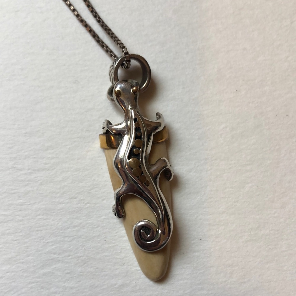 Lizard Fossil Mammoth Necklace